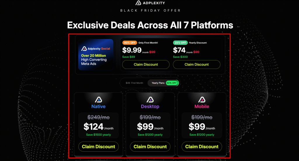 choose from the pricing options