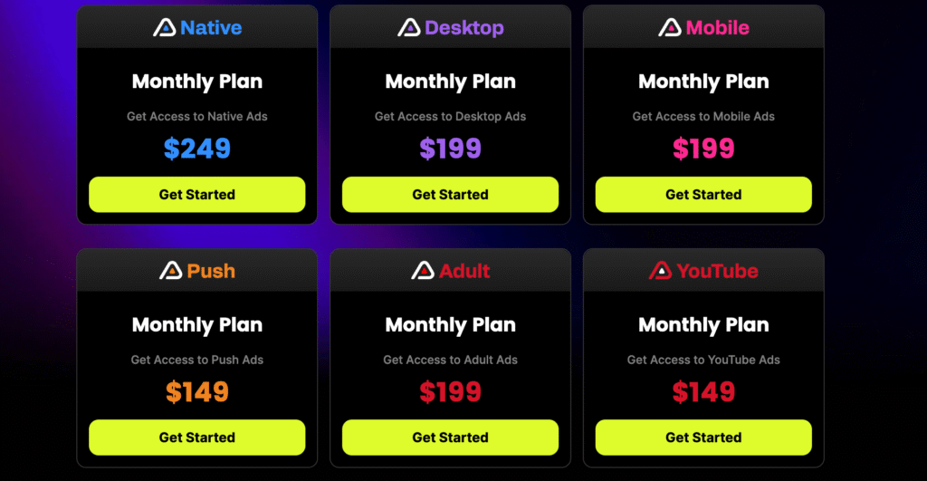 Adplexity Monthly plans